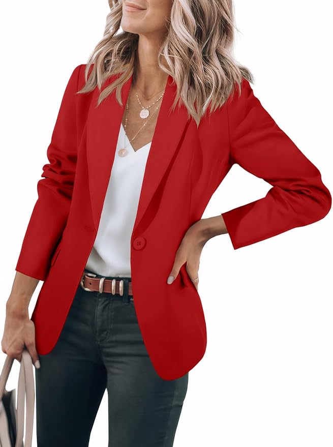 Casual Blazers Open Front Long Sleeve Work Office Suit Jackets Blazer
